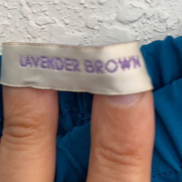 NBW SZ S LAVENDER BROWN TURQ OFF SHOULDER ROMPER - Picture 6 of 7